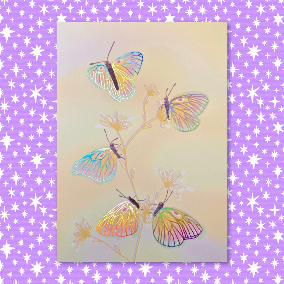 Butterflies Holographic Foil Print