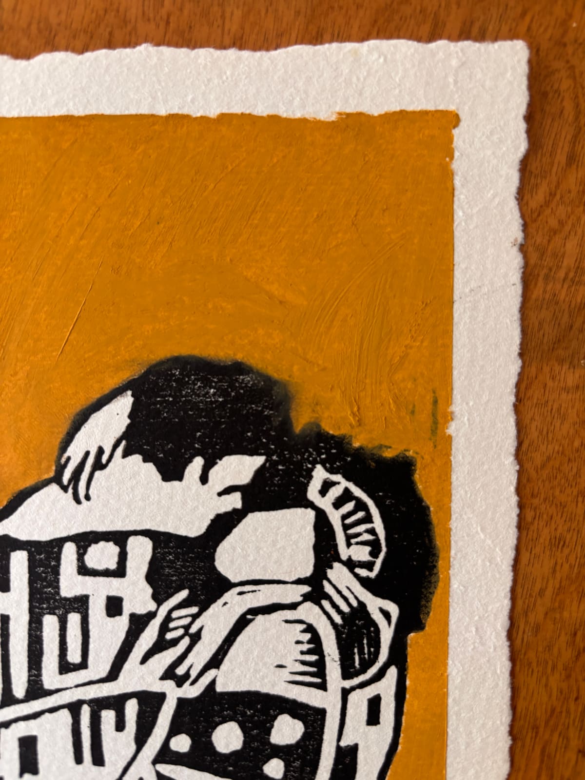 El Beso Linocut Original