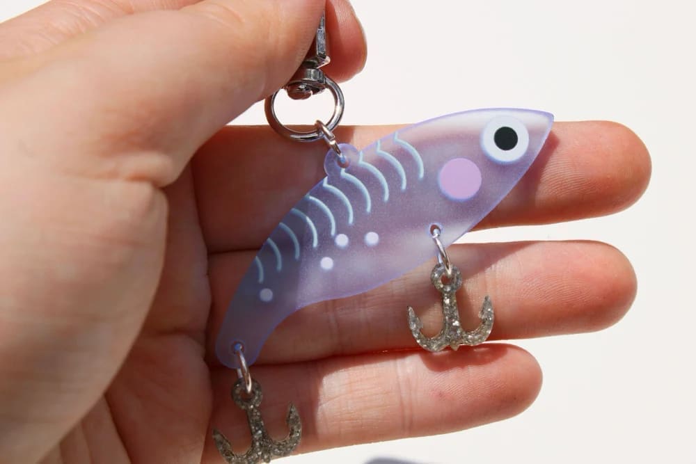 Blue Fishing Lure Charm