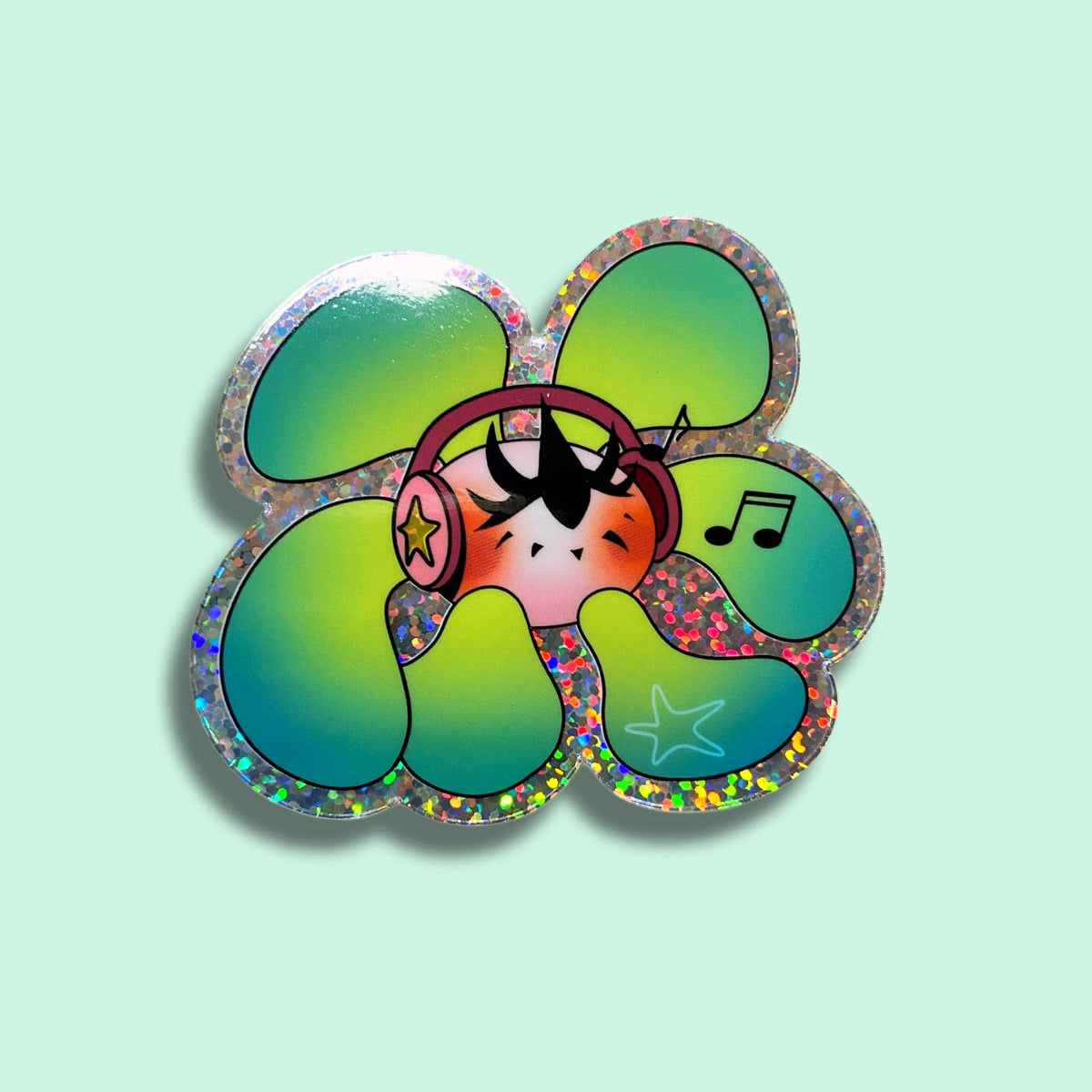 Headphone Flower Sticker