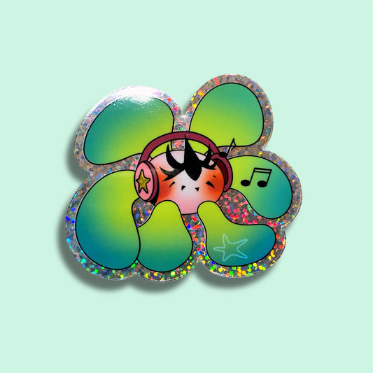Headphone Flower Sticker