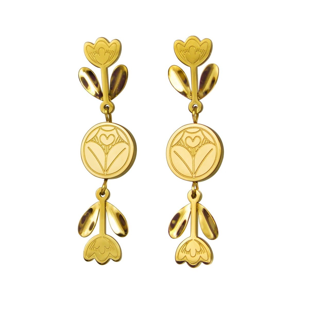 Tiered Tulip Dangle Earrings