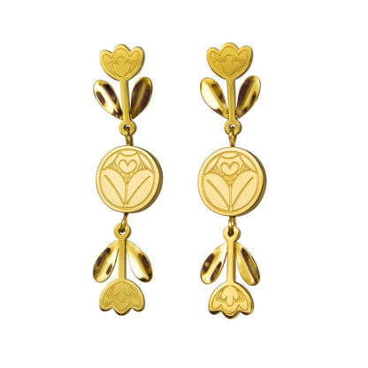 Tiered Tulip Dangle Earrings