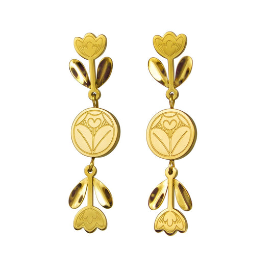 Tiered Tulip Dangle Earrings
