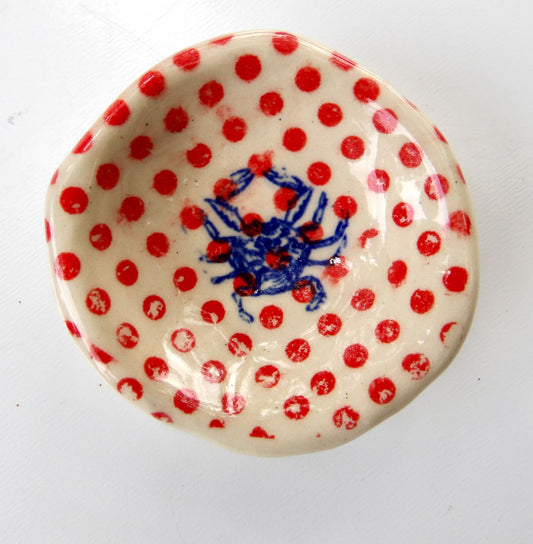 Polka Dot Crab Trinket Dish