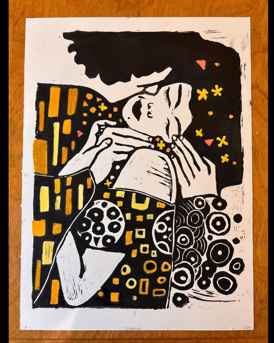 Bésame Linocut Original