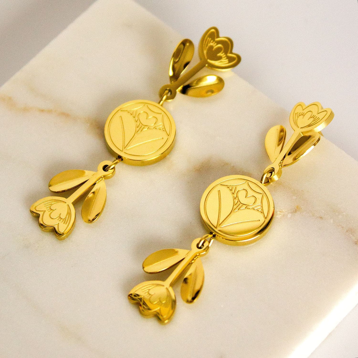 Tiered Tulip Dangle Earrings