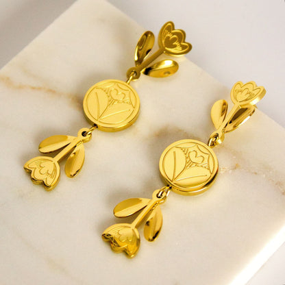 Tiered Tulip Dangle Earrings
