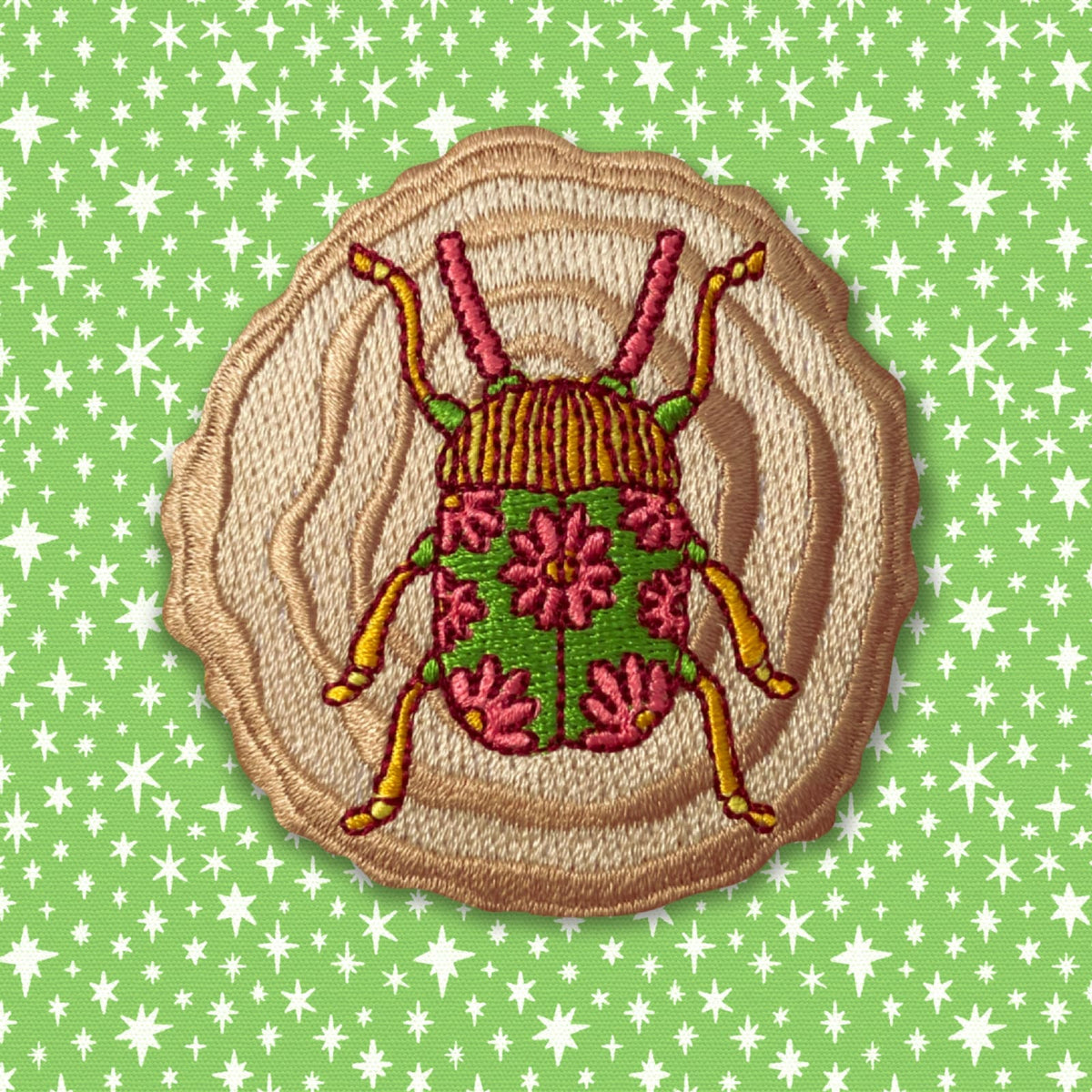Flower Beetle Iron-On Patch