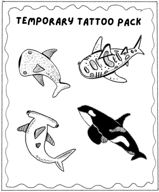 Ocean Creature Temporary Tattoos