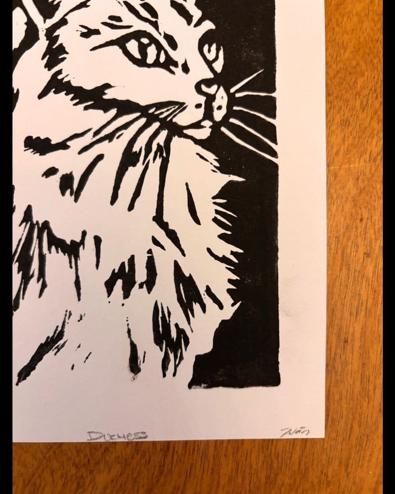 Miss Duchess Linocut Print