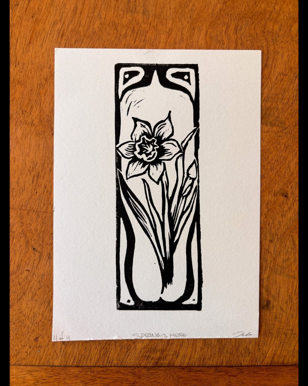 Daffodil Linocut Print