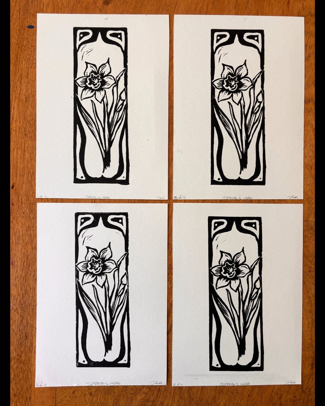 Daffodil Linocut Print