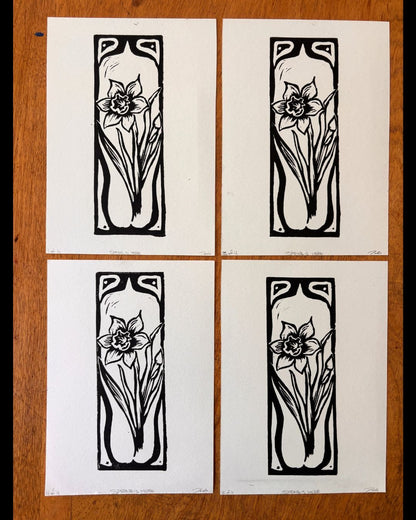 Daffodil Linocut Print