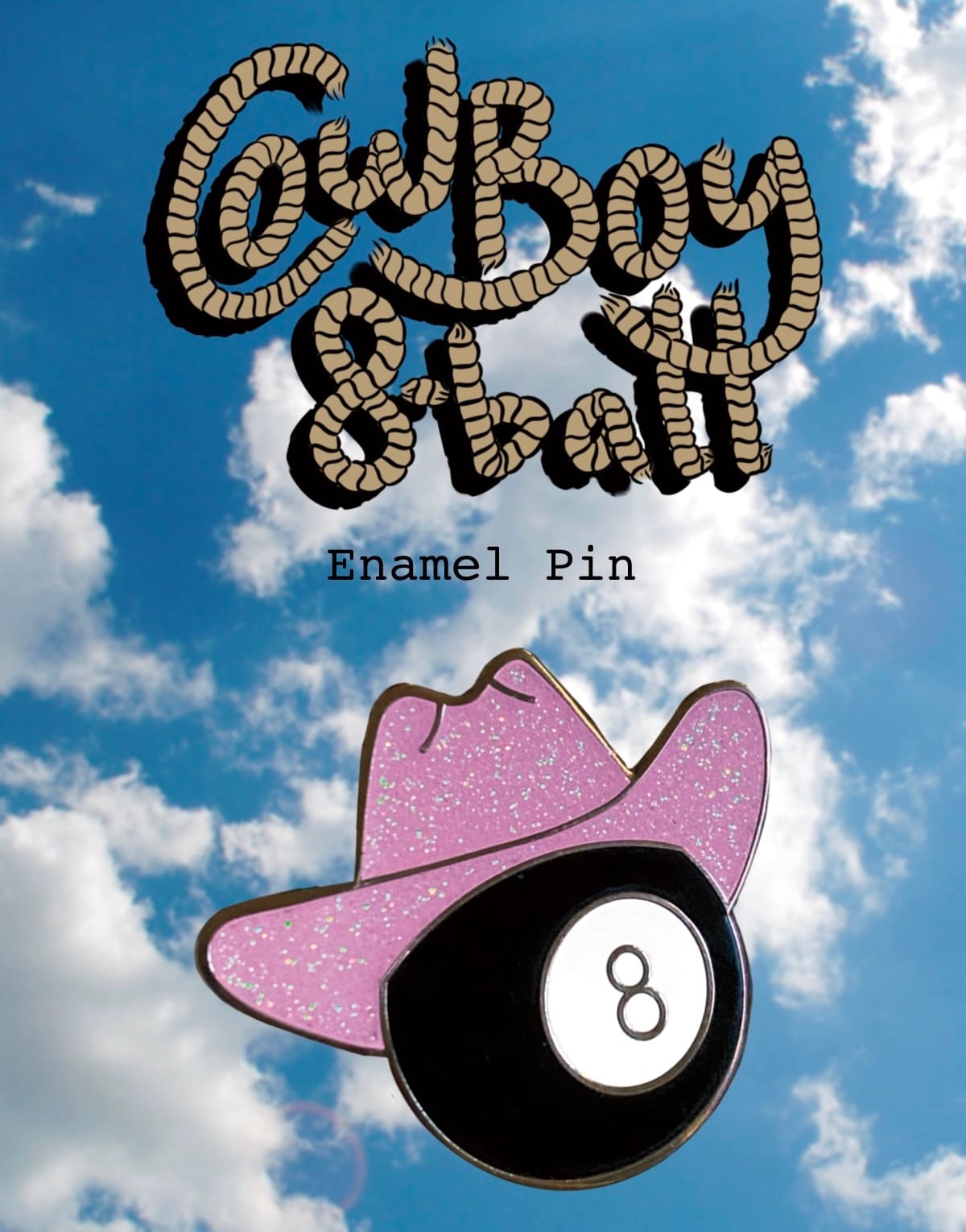 Cowboy 8-Ball Enamel Pin