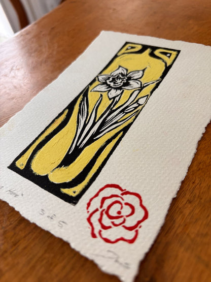 Daffodil Linocut Original