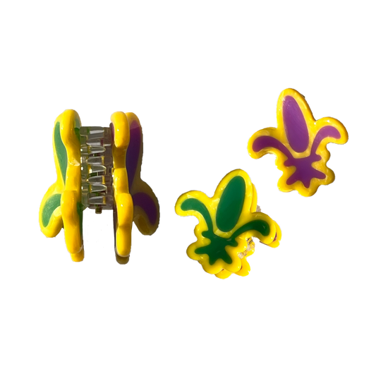 Mardi Gras Fleur de Lis Mini Claws (2-pack)