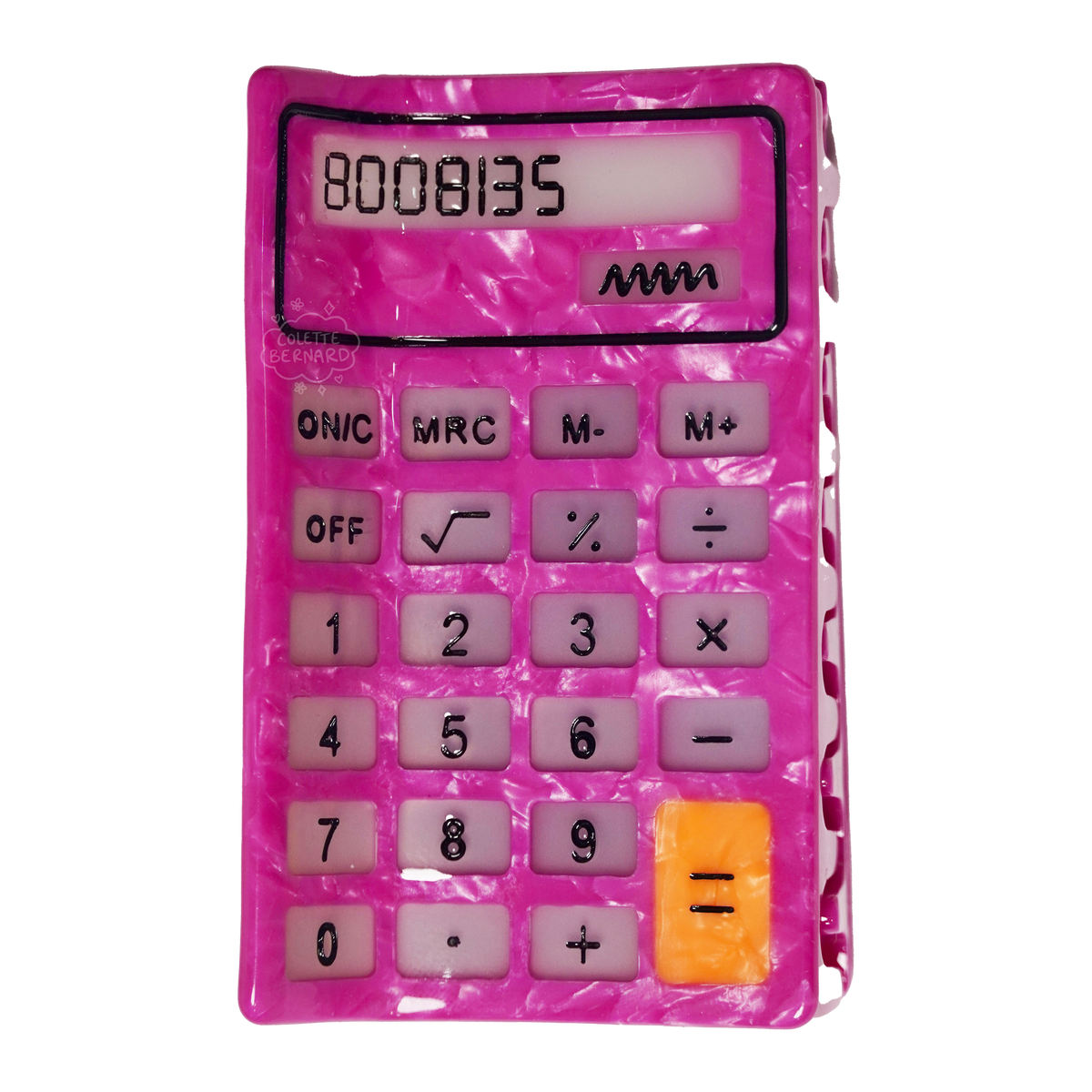Pink Calculator Hair Claw