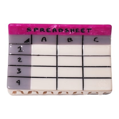 Pink Spreadsheet Hair Claw