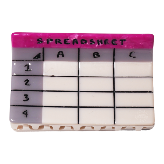 Pink Spreadsheet Hair Claw